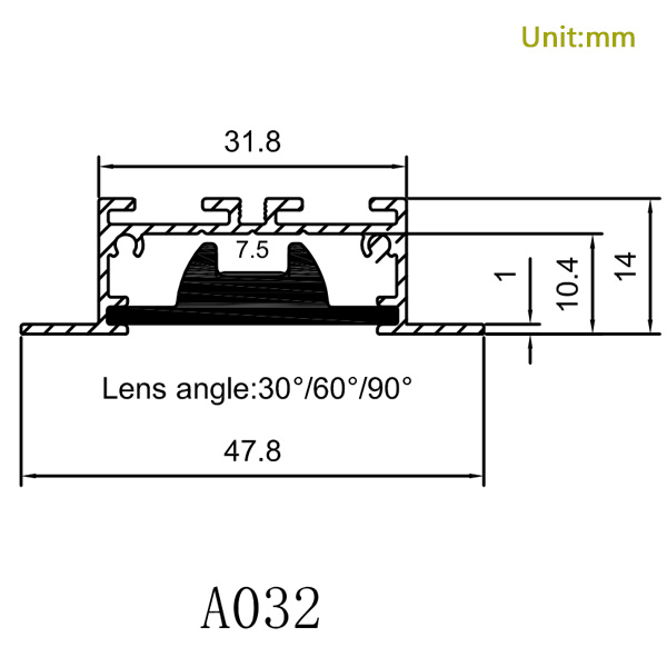 HL-A032 Aluminum Profile - Inner Width 30mm(1.18inch) - LED Strip Anodizing Extrusion Channel, For LED Strip Lights HL-A032 Aluminum Profile - Inner Width 30mm(1.18inch) - LED Strip Anodizing Extrusion Channel, For LED Strip Lights